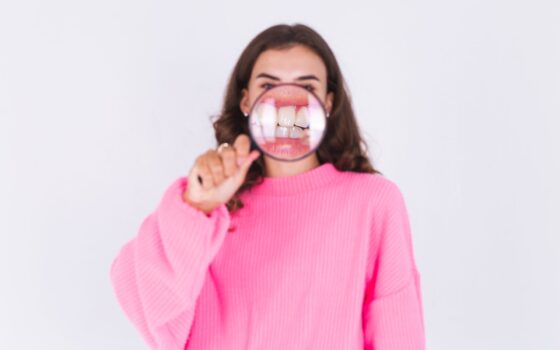 woman showing her smile